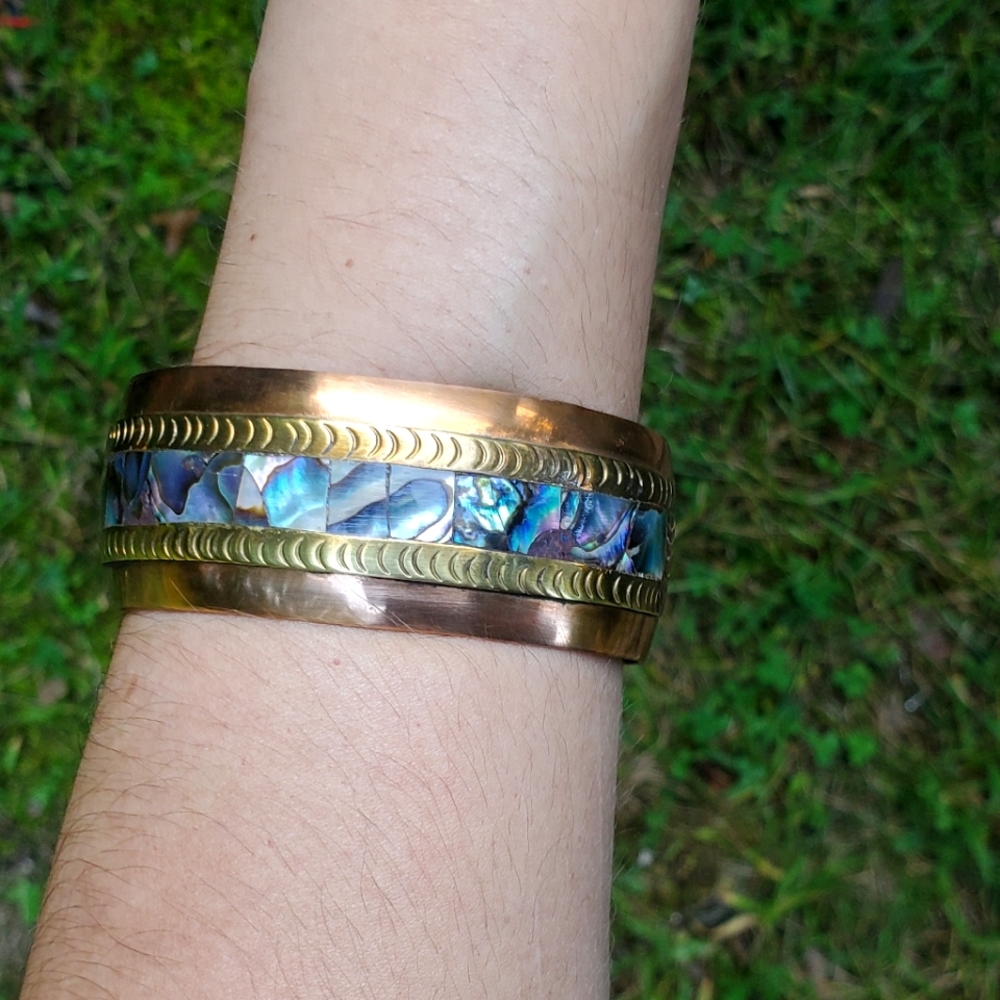 *RARE* Vintage Celia Harms Brass Wrist Cuff - Picture 6 of 15